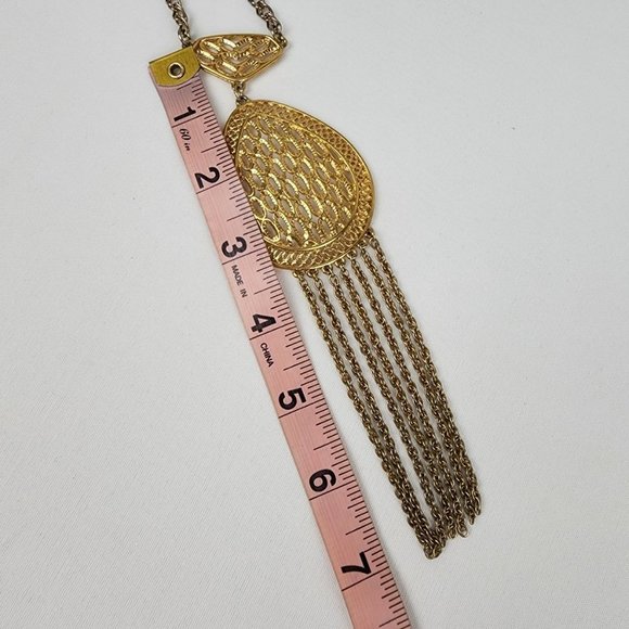 Vintage Vendome Gold Necklace with Fringe - Picture 8 of 9